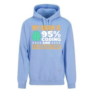 My Brain Is 95% Coding 5% Useless Stuff Great Gift Unisex Surf Hoodie