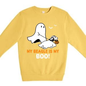 My Beagle Is My Boo Funny Spooky Ghost Dog Lover Halloween Great Gift Premium Crewneck Sweatshirt