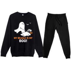 My Beagle Is My Boo Funny Spooky Ghost Dog Lover Halloween Great Gift Premium Crewneck Sweatsuit Set