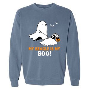 My Beagle Is My Boo Funny Spooky Ghost Dog Lover Halloween Great Gift Garment-Dyed Sweatshirt