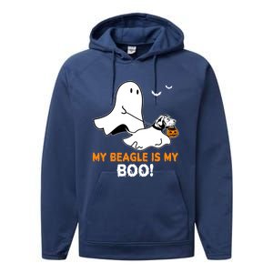 My Beagle Is My Boo Funny Spooky Ghost Dog Lover Halloween Great Gift Performance Fleece Hoodie