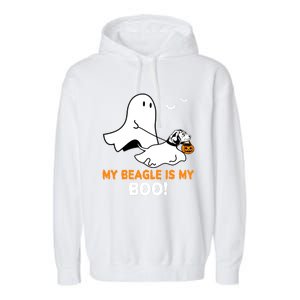 My Beagle Is My Boo Funny Spooky Ghost Dog Lover Halloween Great Gift Garment-Dyed Fleece Hoodie