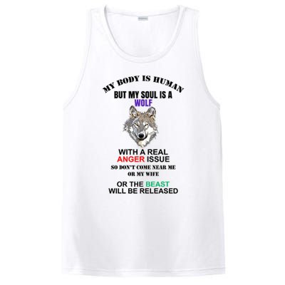 My Body Is Human But Soul Is A Wolf With A Real Anger Issue PosiCharge Competitor Tank