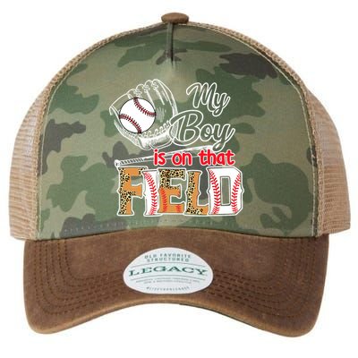 My Boy Is On That Field Baseball Leopard Legacy Tie Dye Trucker Hat