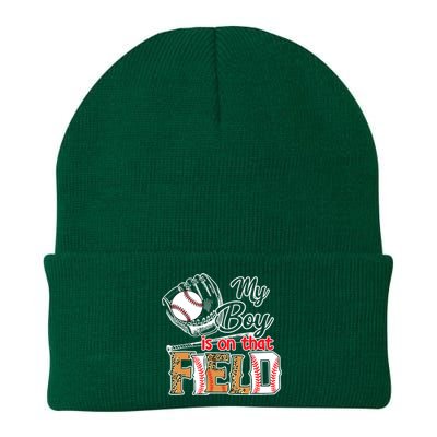 My Boy Is On That Field Baseball Leopard Knit Cap Winter Beanie