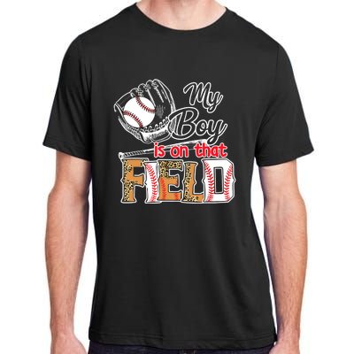 My Boy Is On That Field Baseball Leopard Adult ChromaSoft Performance T-Shirt