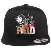 My Boy Is On That Field Baseball Leopard Flat Bill Trucker Hat