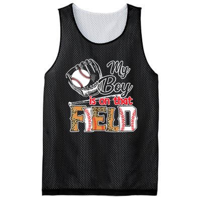 My Boy Is On That Field Baseball Leopard Mesh Reversible Basketball Jersey Tank