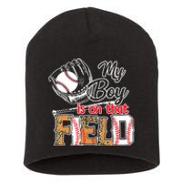 My Boy Is On That Field Baseball Leopard Short Acrylic Beanie