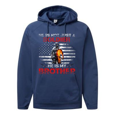 My Brother Is A Soldier Proud Army Sister Veterans Day Gift Performance Fleece Hoodie