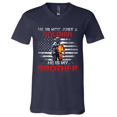 My Brother Is A Soldier Proud Army Sister Veterans Day Gift V-Neck T-Shirt