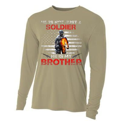 My Brother Is A Soldier Proud Army Sister Veterans Day Gift Cooling Performance Long Sleeve Crew