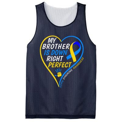 My Brother Is Down Right Perfect Down Syndrome Awareness Mesh Reversible Basketball Jersey Tank