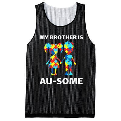 My Brother Is Awesome Autism Awareness Siblings Mesh Reversible Basketball Jersey Tank