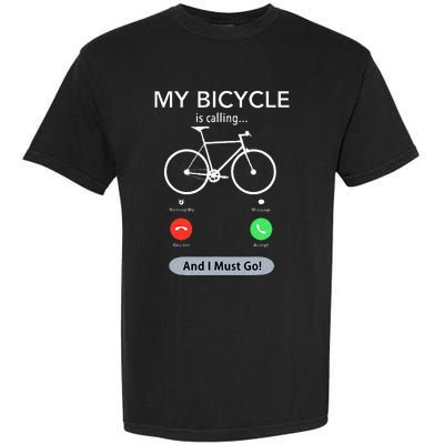 My Bicycle Is Calling Funny Cycling Garment-Dyed Heavyweight T-Shirt