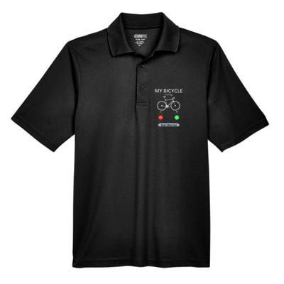 My Bicycle Is Calling Funny Cycling Men's Origin Performance Pique Polo