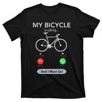 My Bicycle Is Calling Funny Cycling T-Shirt