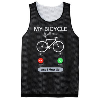 My Bicycle Is Calling Funny Cycling Mesh Reversible Basketball Jersey Tank