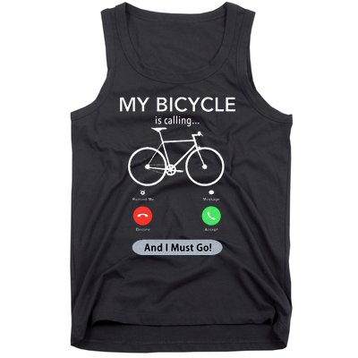 My Bicycle Is Calling Funny Cycling Tank Top