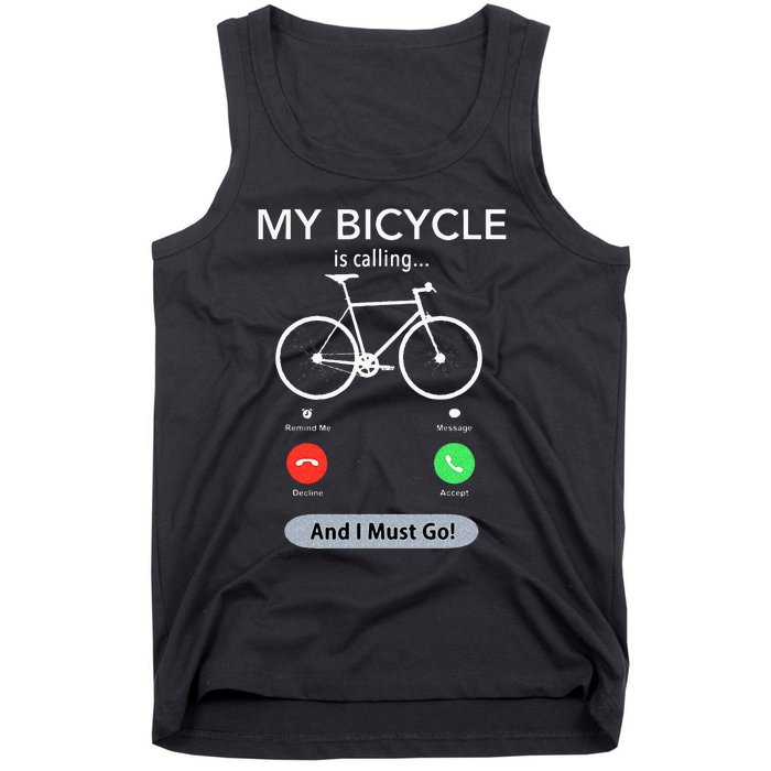 My Bicycle Is Calling Funny Cycling Tank Top