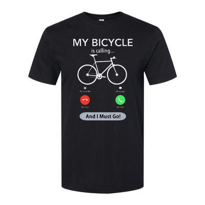 My Bicycle Is Calling Funny Cycling Softstyle CVC T-Shirt