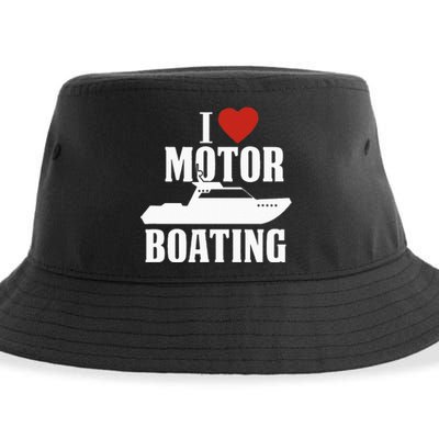 Motor Boating I Love Motor Boating Funny Boater Sustainable Bucket Hat