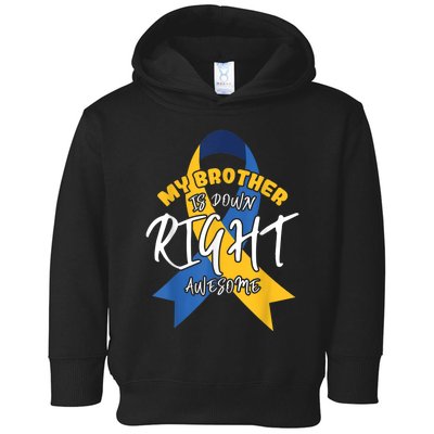 My Brother Is Down Right Awesome Down Syndrome Awareness  Toddler Hoodie