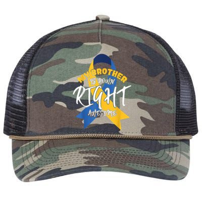 My Brother Is Down Right Awesome Down Syndrome Awareness  Retro Rope Trucker Hat Cap