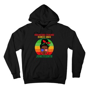 Messy Bun Juneteenth Breaking Chains Bandana Afro Sunglasses Hoodie