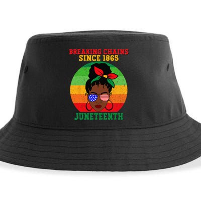 Messy Bun Juneteenth Breaking Chains Bandana Afro Sunglasses Sustainable Bucket Hat