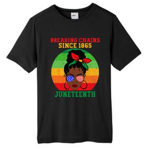 Messy Bun Juneteenth Breaking Chains Bandana Afro Sunglasses Tall Fusion ChromaSoft Performance T-Shirt