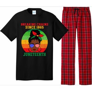 Messy Bun Juneteenth Breaking Chains Bandana Afro Sunglasses Pajama Set