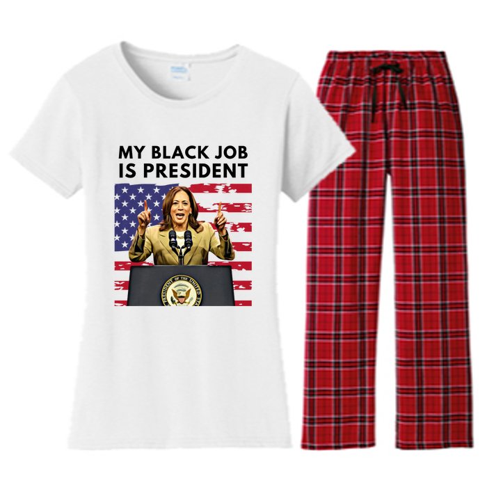 My Black Job Is President Kamala Harris 2024 Women's Flannel Pajama Set