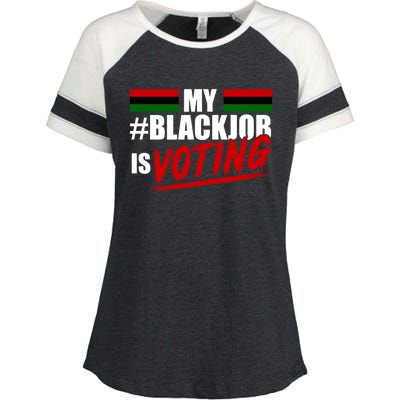 My Black Job Is Voting Enza Ladies Jersey Colorblock Tee