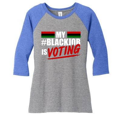 My Black Job Is Voting Women's Tri-Blend 3/4-Sleeve Raglan Shirt