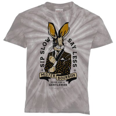 Mister Bourbon Jackalope Drink Like A Gentleman Sip Slow Kids Tie-Dye T-Shirt