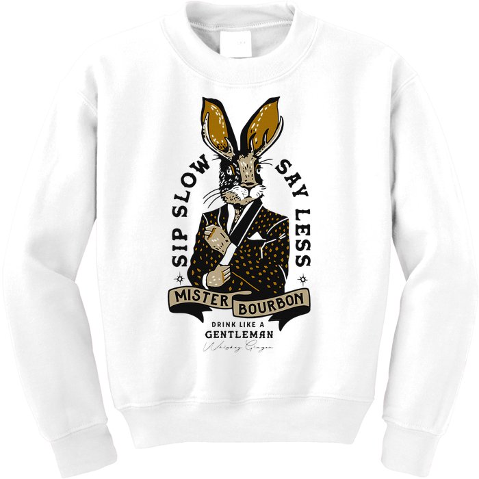 Mister Bourbon Jackalope Drink Like A Gentleman Sip Slow Kids Sweatshirt