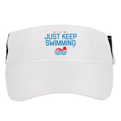 Miami Baseball Just Keep Swimming Adult Drive Performance Visor
