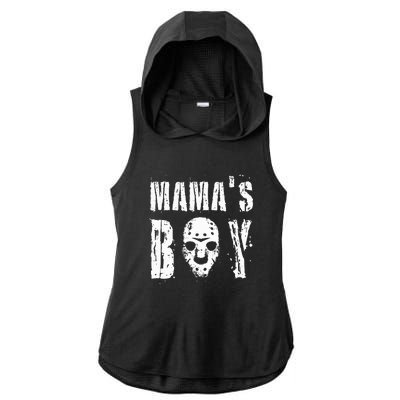 Mama's Boy Jason Hockey Mask Halloween Horror Movie Face Ladies PosiCharge Tri-Blend Wicking Draft Hoodie Tank