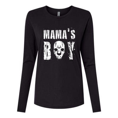 Mama's Boy Jason Hockey Mask Halloween Horror Movie Face Womens Cotton Relaxed Long Sleeve T-Shirt