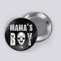 Mama's Boy Jason Hockey Mask Halloween Horror Movie Face Button