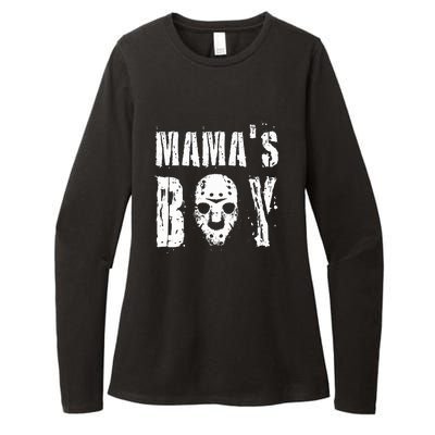 Mama's Boy Jason Hockey Mask Halloween Horror Movie Face Womens CVC Long Sleeve Shirt