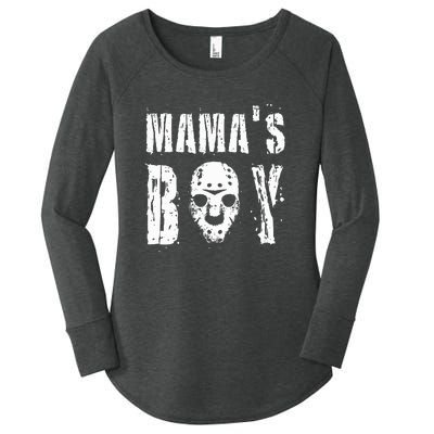 Mama's Boy Jason Hockey Mask Halloween Horror Movie Face Women's Perfect Tri Tunic Long Sleeve Shirt