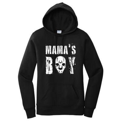 Mama's Boy Jason Hockey Mask Halloween Horror Movie Face Women's Pullover Hoodie