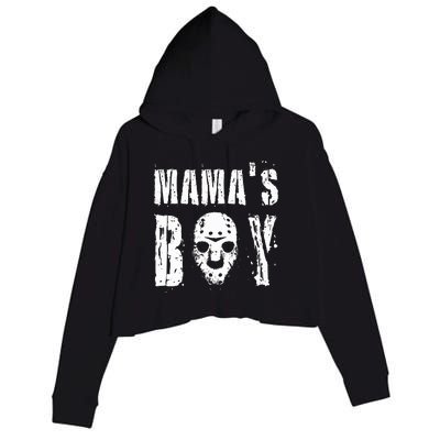 Mama's Boy Jason Hockey Mask Halloween Horror Movie Face Crop Fleece Hoodie