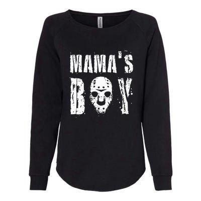 Mama's Boy Jason Hockey Mask Halloween Horror Movie Face Womens California Wash Sweatshirt