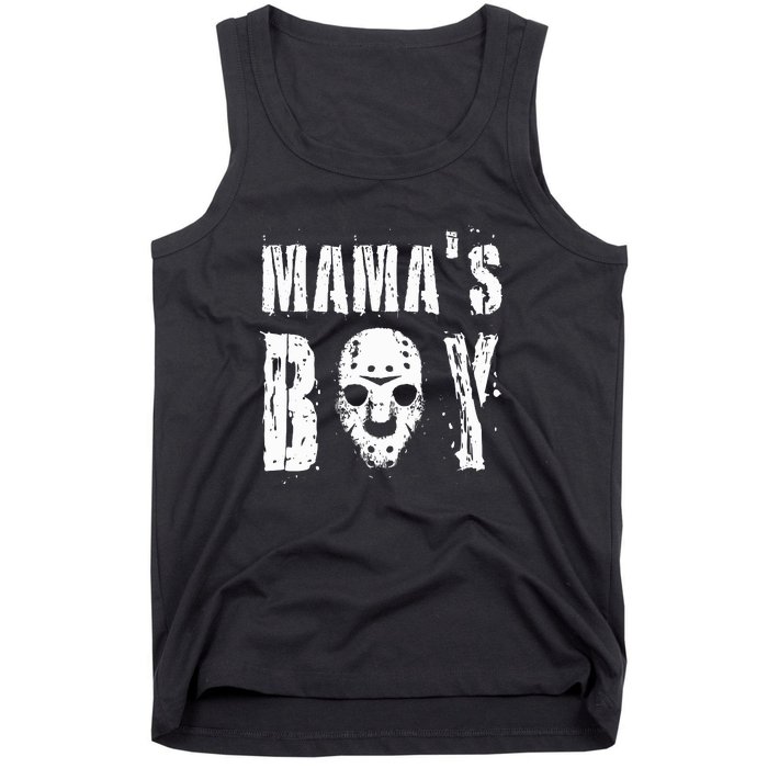 Mama's Boy Jason Hockey Mask Halloween Horror Movie Face Tank Top