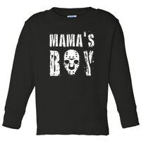 Mama's Boy Jason Hockey Mask Halloween Horror Movie Face Toddler Long Sleeve Shirt