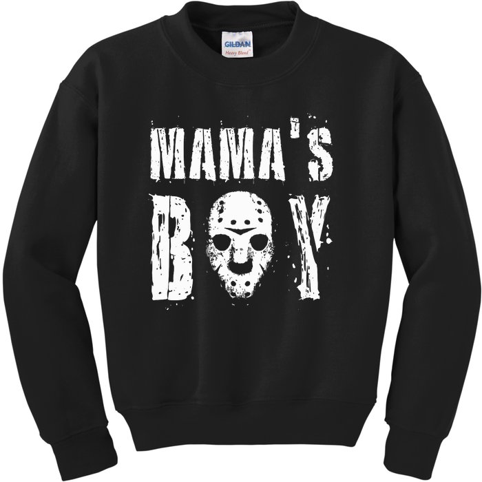 Mama's Boy Jason Hockey Mask Halloween Horror Movie Face Kids Sweatshirt