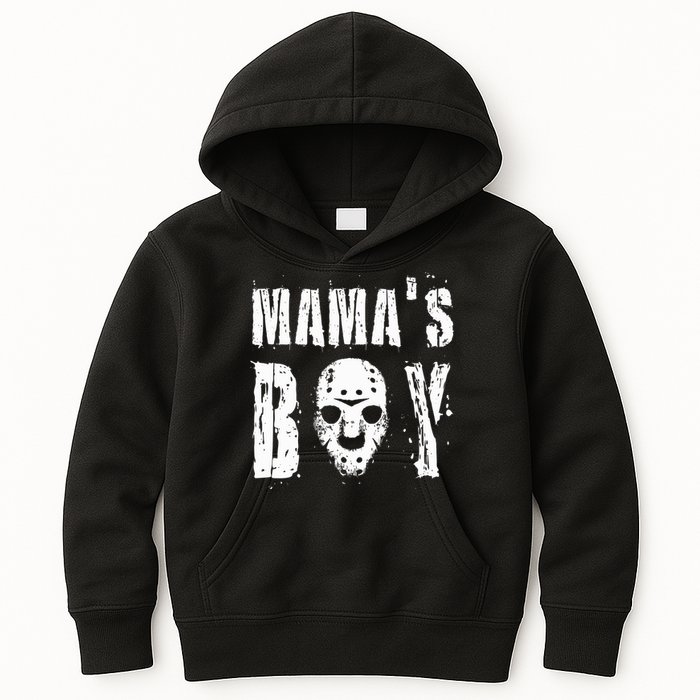 Mama's Boy Jason Hockey Mask Halloween Horror Movie Face Kids Hoodie